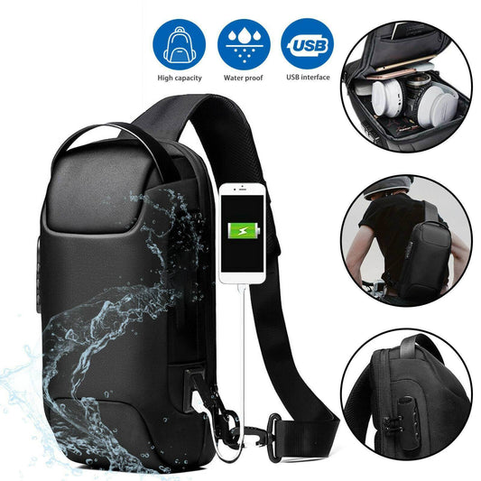 Men's Waterproof Oxford Multifunction Crossbody Bags Anti-theft Shoulder Bags Messenger Sling Chest Bag Pack For Male Sling Shoulder Crossbody Waterproof Anti-theft Chest Bag Backpack Pack USB - Mubimart