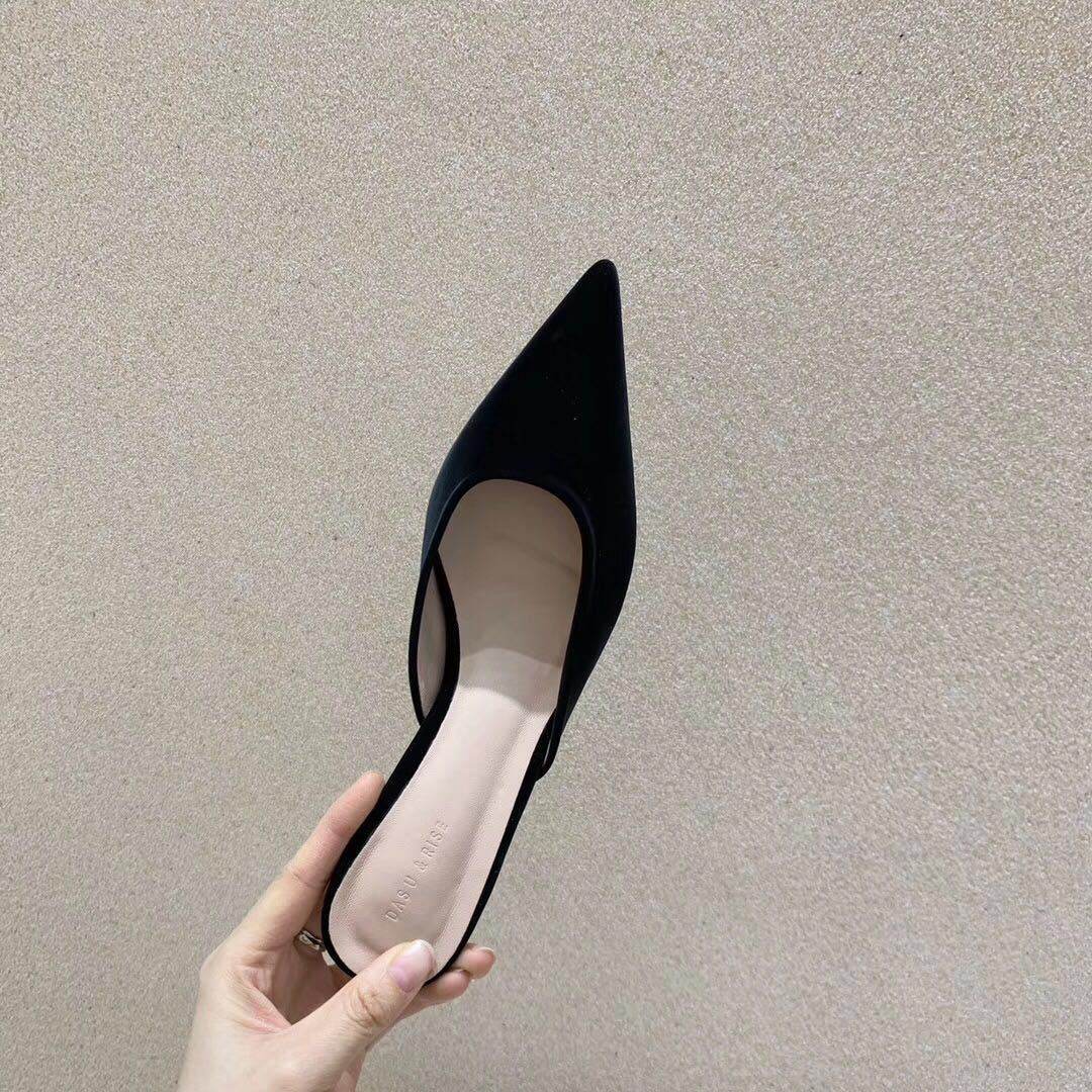 ins trendy pointed toe stiletto mules - Mubimart