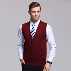 Men's Wool Vest Knitted Vest Middle-aged Men's Sweater