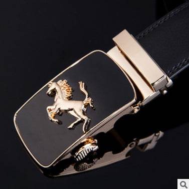 Men's leather factory direct belt buckle leather belt men's automatic belt belt wholesale business - Mubimart