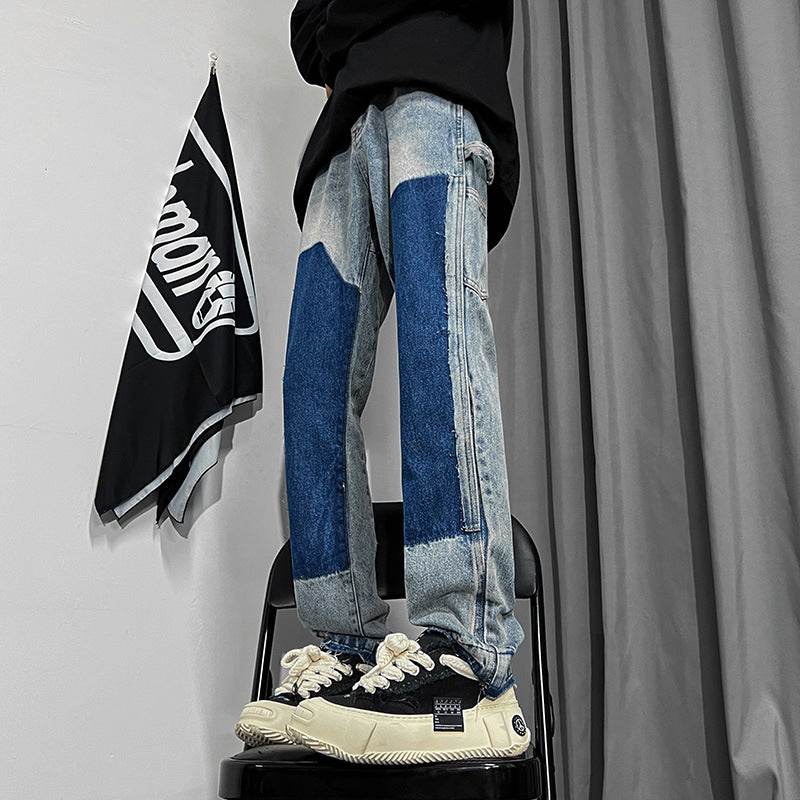 Black Bootcut Raw Hem Jeans Male - Mubimart