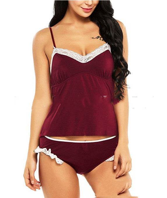 Lace Net Yarn Suit Women's Nightwear Sleepwear - Mubimart