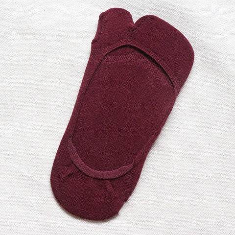 Two-toe Socks Split Toe Low Cut Women's Socks Anti-slip Invisible Socks - Mubimart