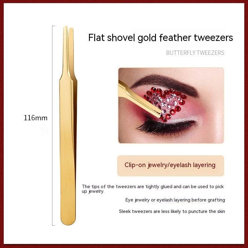 Stainless Steel Grafting Eyelash Aid Tweezers - Mubimart