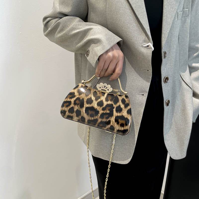 Leopard Print Fashion Retro Crossbody Bag For Women - Mubimart