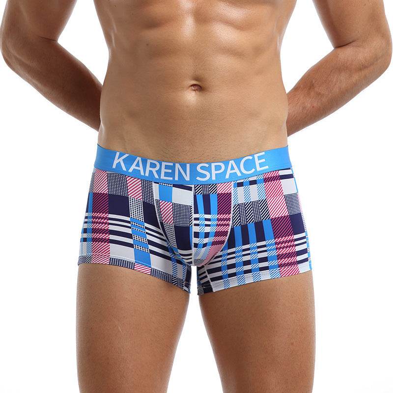 Ice Silk Fashion Printed Boxers - Mubimart