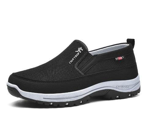 Shoes Mens Canvas Shoes Soft Bottom Casual Breathable Comfortable Slip-on Mens Cloth Shoes - Mubimart
