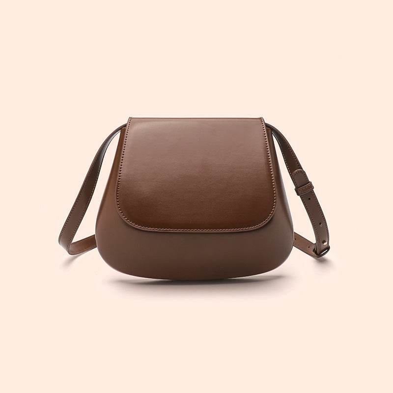 Crossbody Bag Vegan Leather Women Retro Small Saddle Satchel Shoulder Bag With Long Adjustable Strap - Mubimart