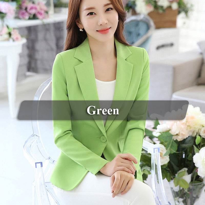 Fashion Work Clothes Plus Size Suits Spring Blue Career - Mubimart