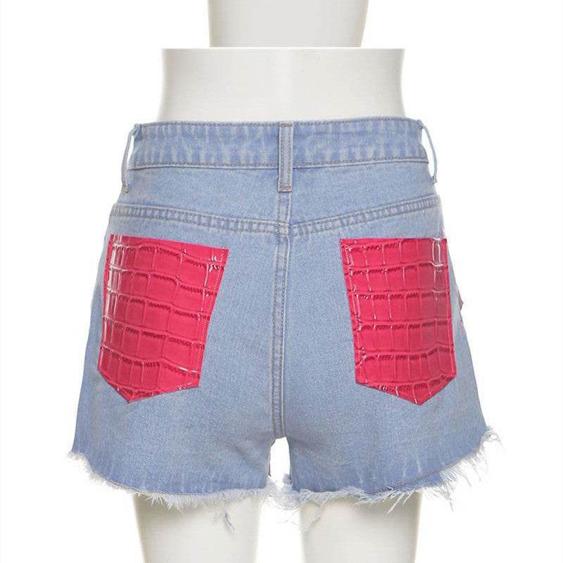 Bag Hip Tight Street Shooting Casual Denim Shorts Women - Mubimart