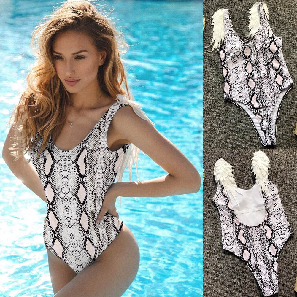 Solid Color Swimwear Women Swimsuit Bodysuit - Mubimart