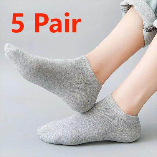 Men's Odor Resistant Low Cut Shallow Mouthed Invisible Boat Socks - Mubimart
