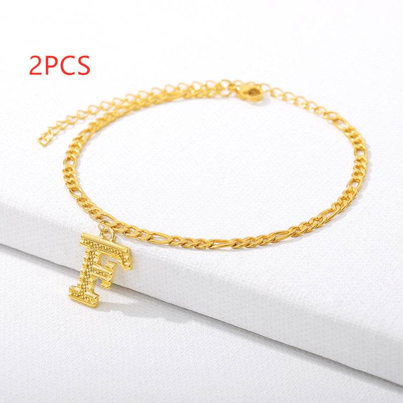 26 English alphabet anklets - Mubimart