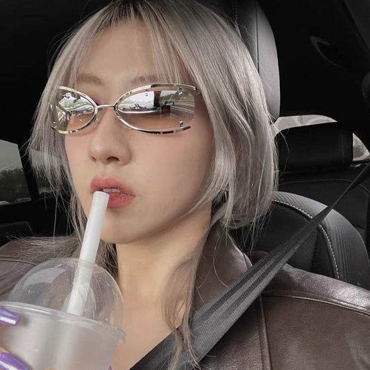 Women's Fashion Cat Eye Hollow Sunglasses - Mubimart