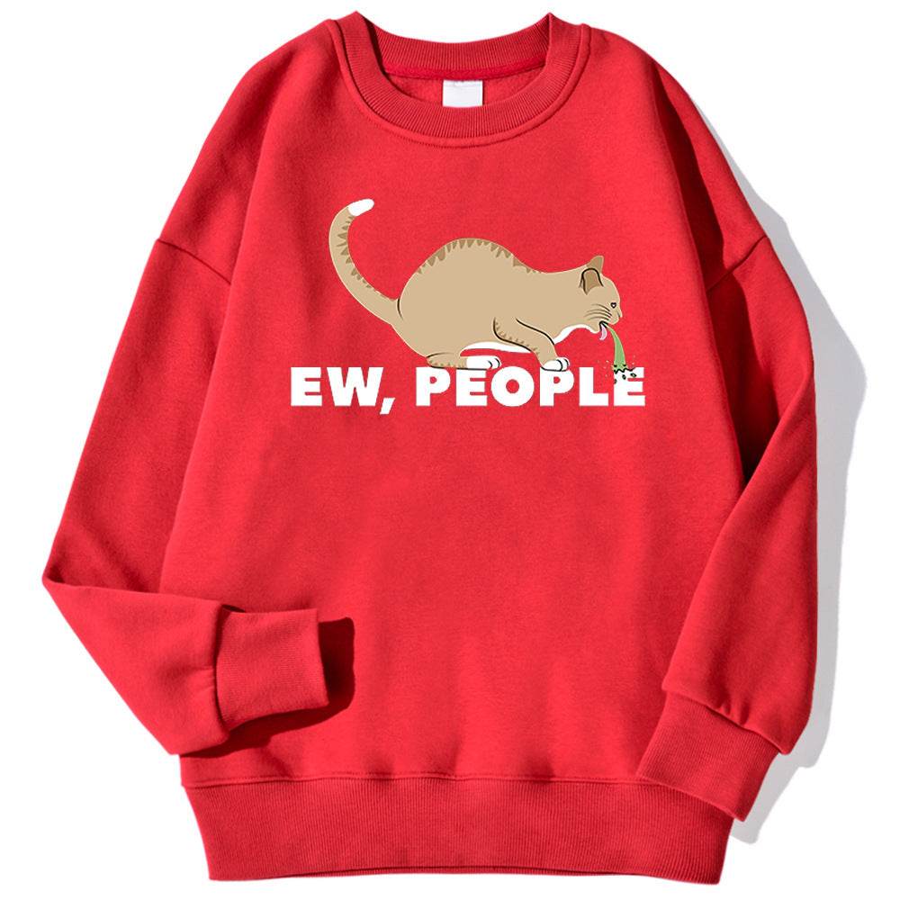 Fashion Personality Cat Print Sweatshirt Men - Mubimart