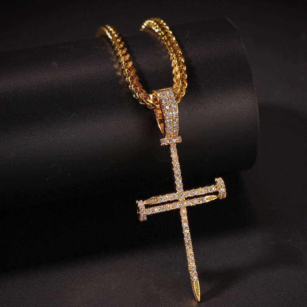 Cross Pendant Hip Hop Necklace Men - Mubimart