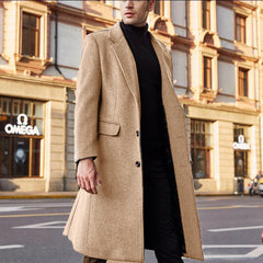 Men's long trench coat woolen coat