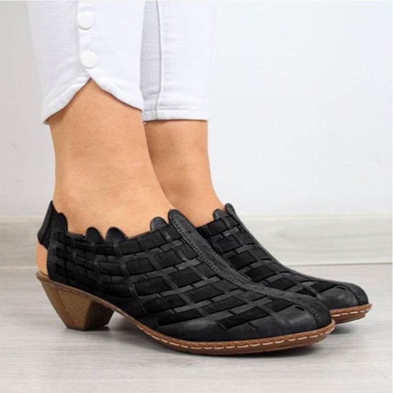 Cross weave wedge booties - Mubimart