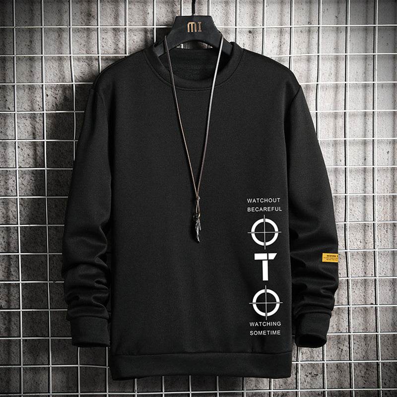 Mens Sweater All-match Bottoming Shirt Long Sleeve Printing - Mubimart