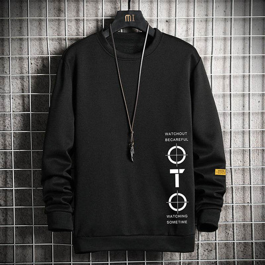Mens Sweater All-match Bottoming Shirt Long Sleeve Printing - Mubimart