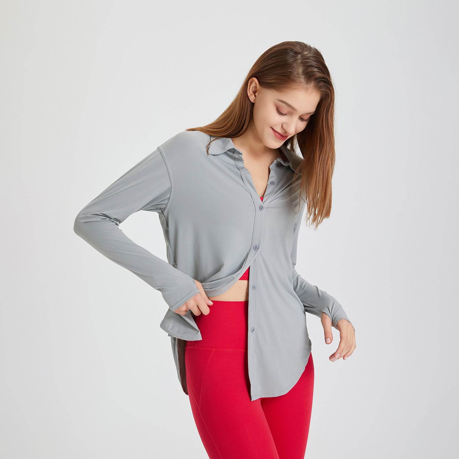 Women's Workout Long Sleeve Blouse - Mubimart