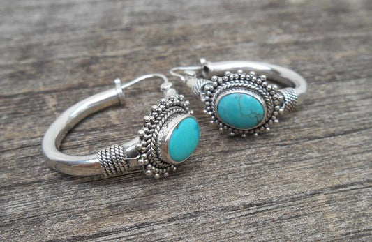 Bohemian Vintage Turquoise Earrings For European And American Ladies