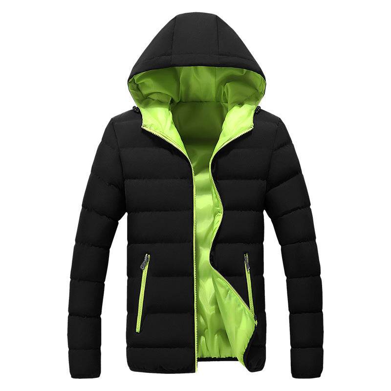 Men Plus Size Hooded Slim Down Coat - Mubimart