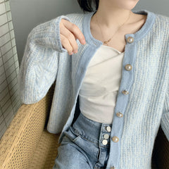 Gentle Temperament Young Lady Little Fragrant Wind Cardigan Women Loose Top - Mubimart - Young Adult Plus Tops 