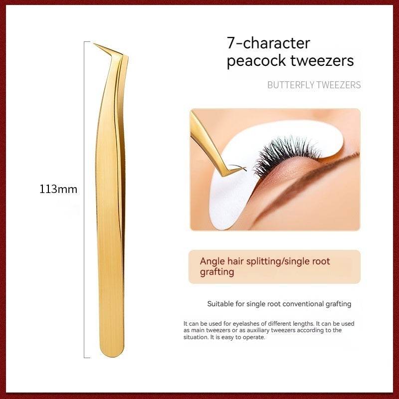 Stainless Steel Grafting Eyelash Aid Tweezers - Mubimart