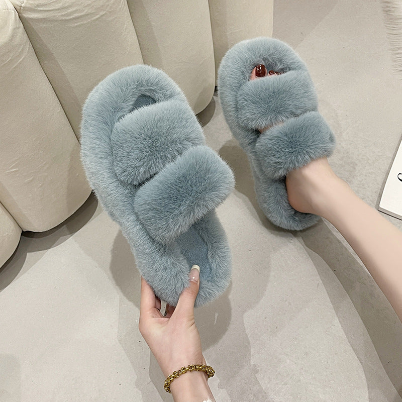 Thick Soled Wool Slippers For Women - Mubimart -  