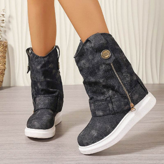 Plus Size Slimming Small Western Cowboy Boot - Mubimart
