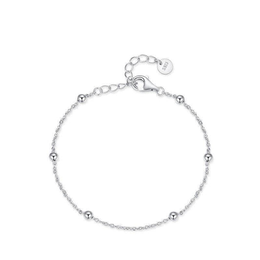 Sterling Silver Beaded Wire Bracelet For Women - Mubimart