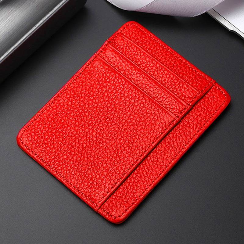 Leather Card Holder First Layer Cowhide Card Holder - Mubimart