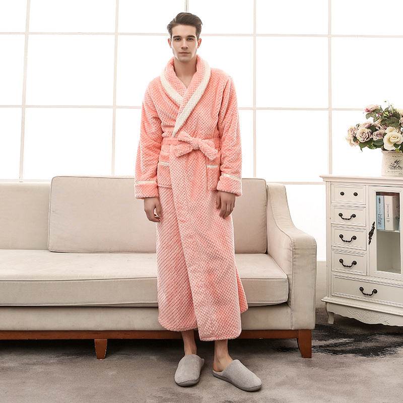 Women Pajamas Couple Gown Bathrobe Winter Robe - Mubimart