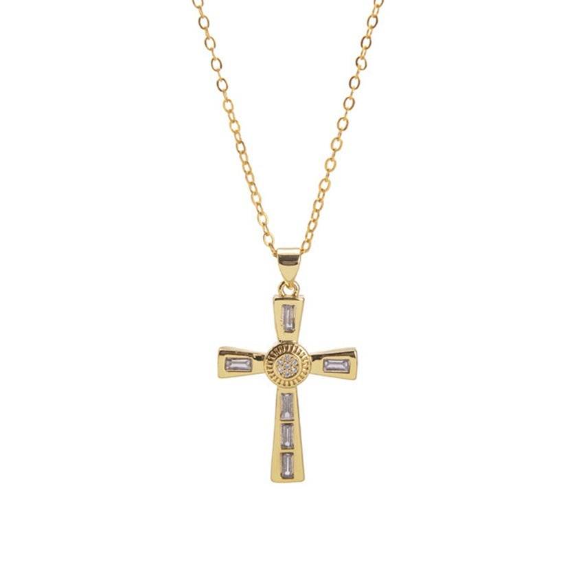Niche Personality Hip Hop Mens Cross Necklace Pendant - Mubimart