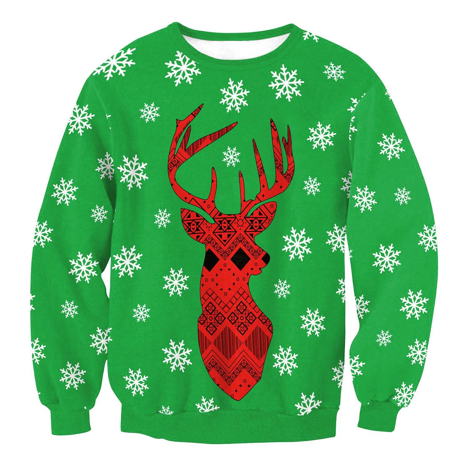 Autumn Winter Fashion Ugly Christmas Sweater Santa Elf Funny Pullover Womens Mens Print Sweaters Tops Clothing - Mubimart