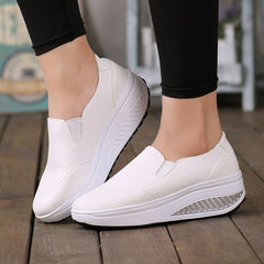 Spring And Autumn Loafers Women's Leather White Shoes Women