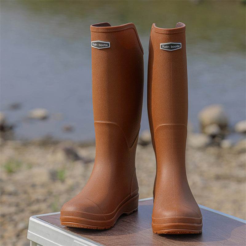 Knee-high Rain Boots Rain Shoes - Mubimart
