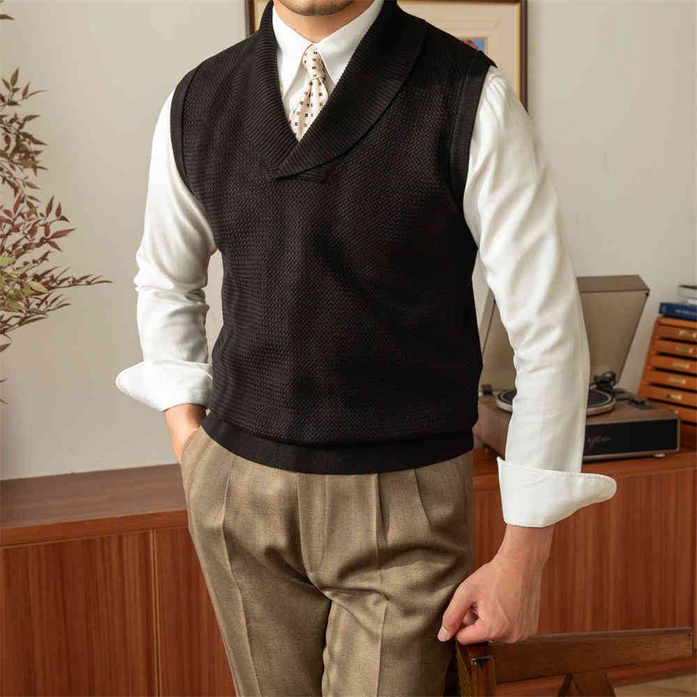 Casual Retro Warm Sweater Vest - Mubimart