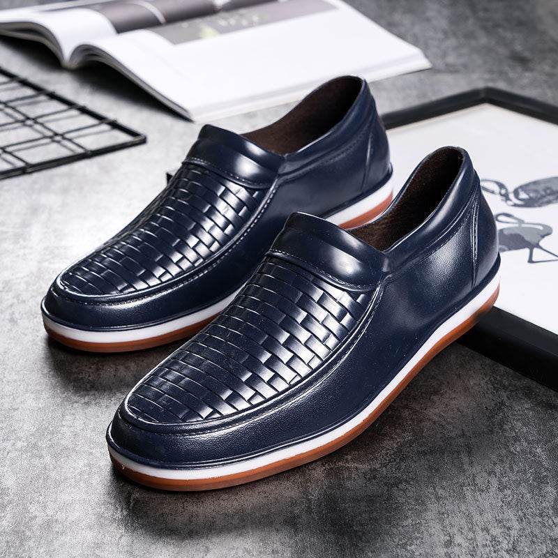 Men's Short Tube Breathable Low Top Rain Boots - Mubimart