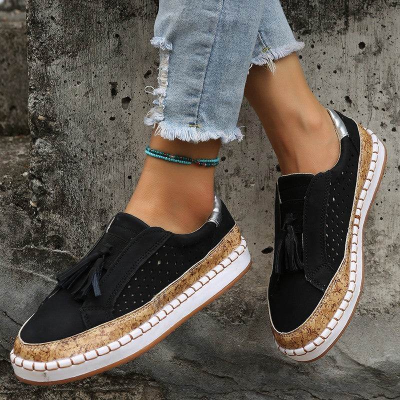 Tassel Flats Loafers Women Casual Cozy Shoes - Mubimart