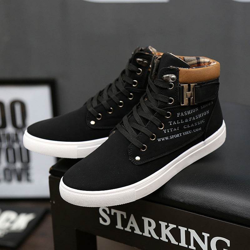 Martin Boots Men Lace-up Flat Shoes - Mubimart