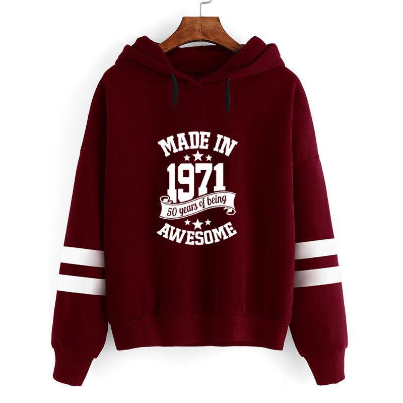 Parallel Bar Hooded Sweatshirt Long-sleeved Sweatshirt - Mubimart