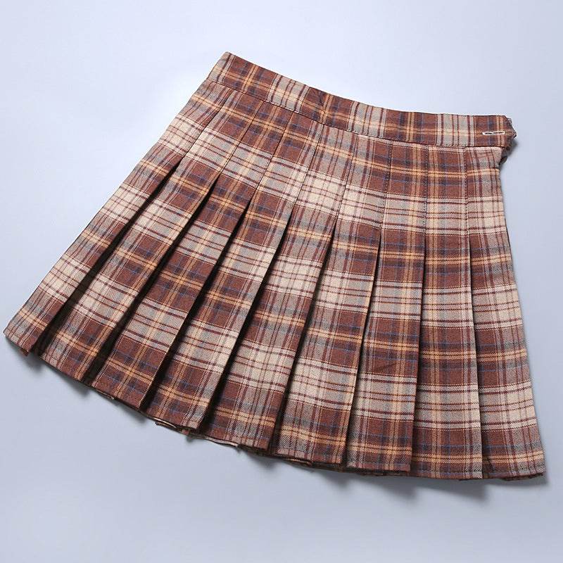 New Women's Plaid Pleated Skirt Skirt Women - Mubimart
