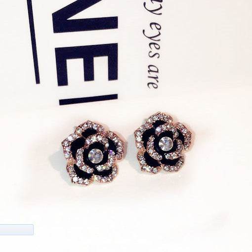 Rose Temperament Stud Earrings For Women - Mubimart
