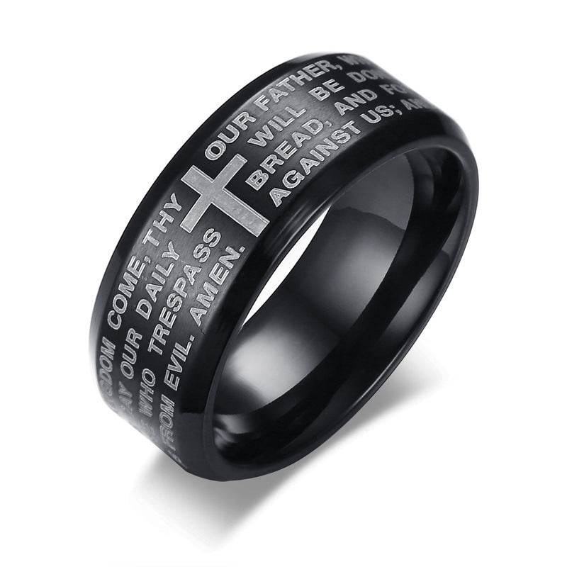 Sanskrit Ohm Stainless Steel Ring Men - Mubimart