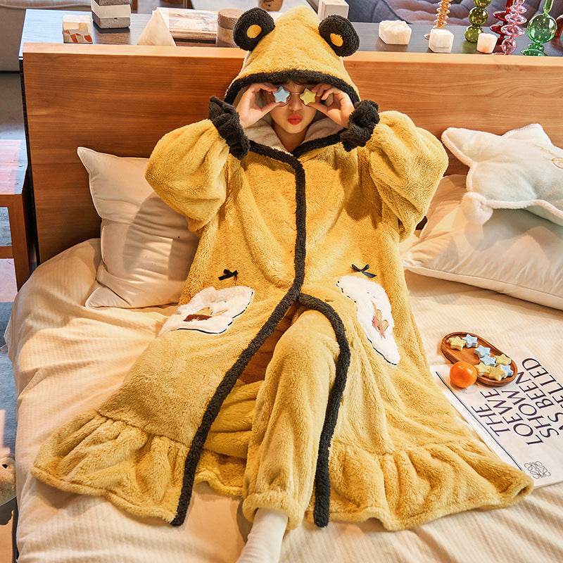Fashion Pajamas For Women Thick Night-robe - Mubimart