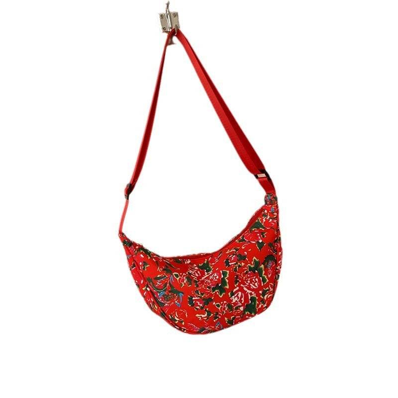 Big Flower Ethnic Crossbody Bag For Women - Mubimart