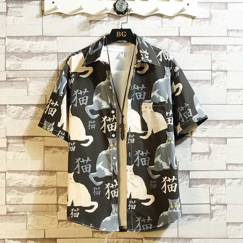 Fashion Print Men's Casual Shirt Jacket