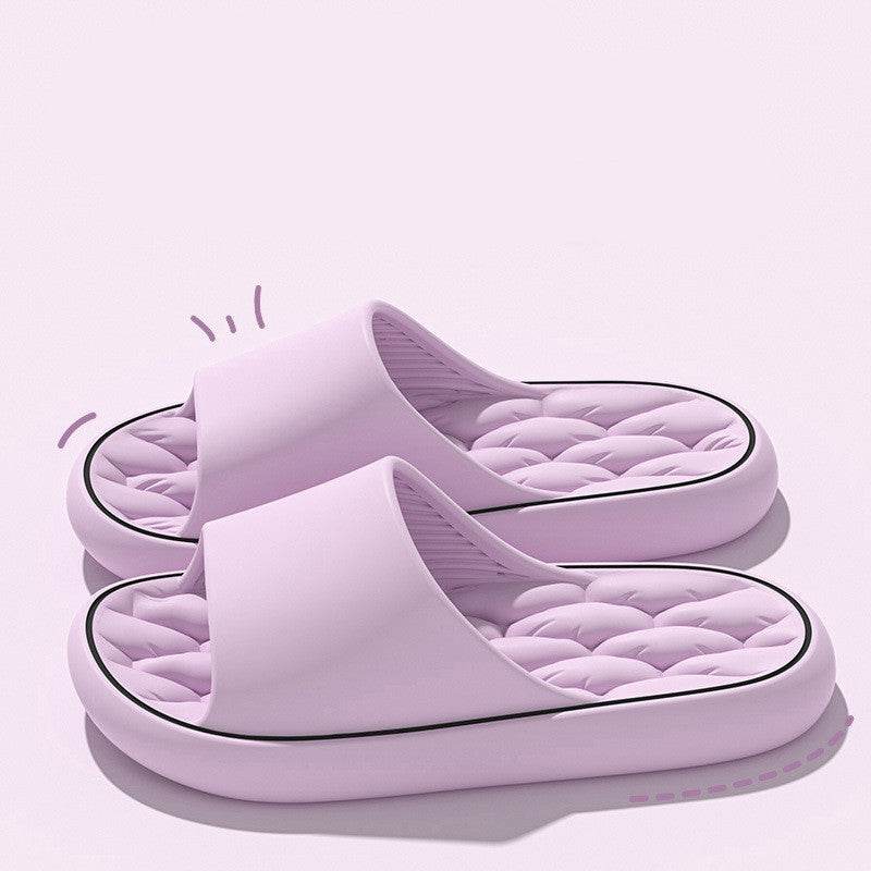 Non-slip Design Bathroom Slippers Home Summer Thick Sole Floor Bedroom House Shoes For Women Men - Mubimart